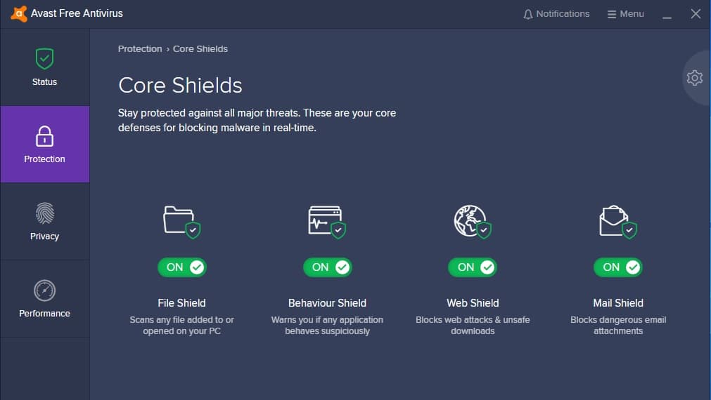 how to put avast in gaming mode