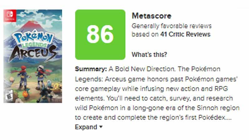 Pokemon Legends: Arceus Reviews Achieve First Positive User Score Since  2013 - GameRevolution