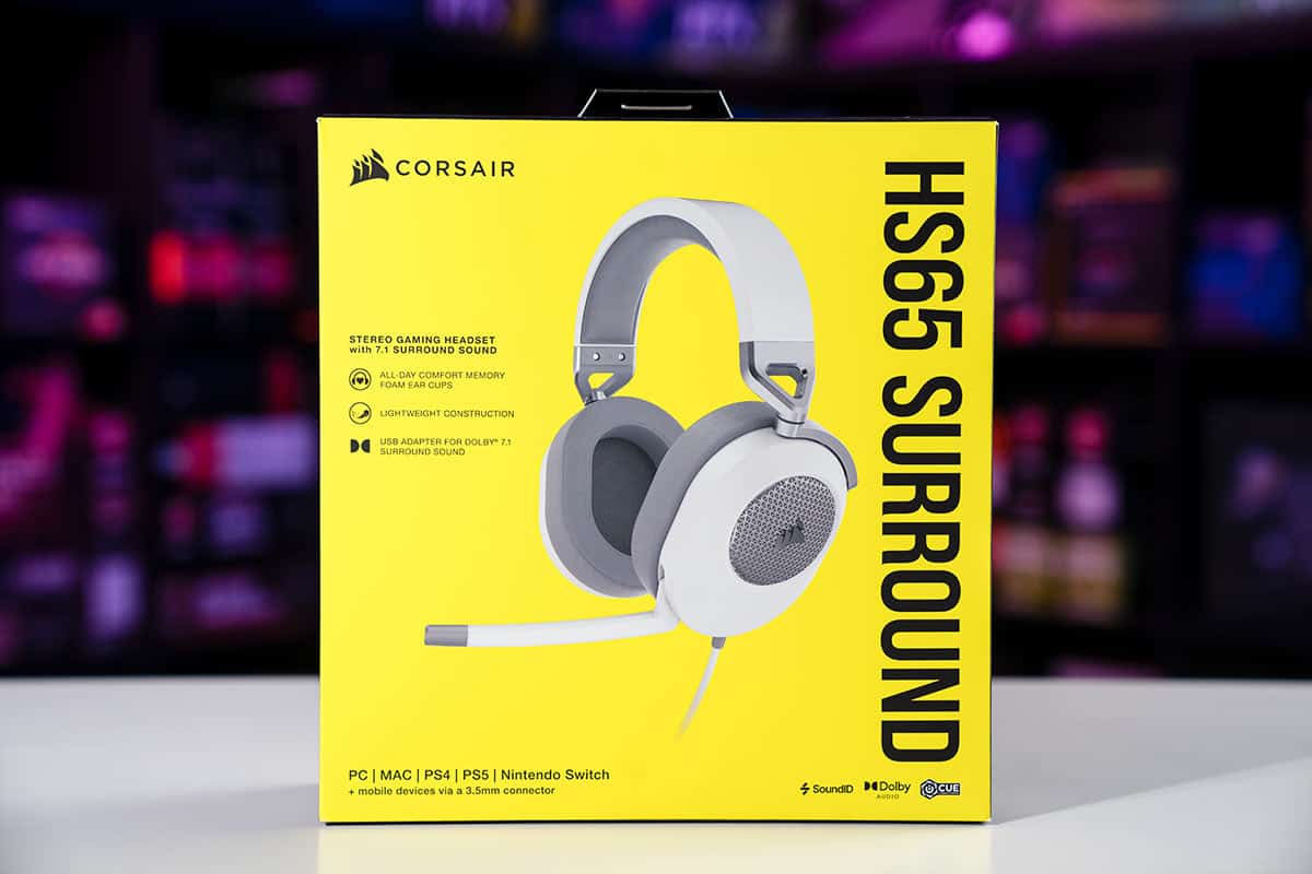 Corsair HS65 Surround Gaming Headset - White