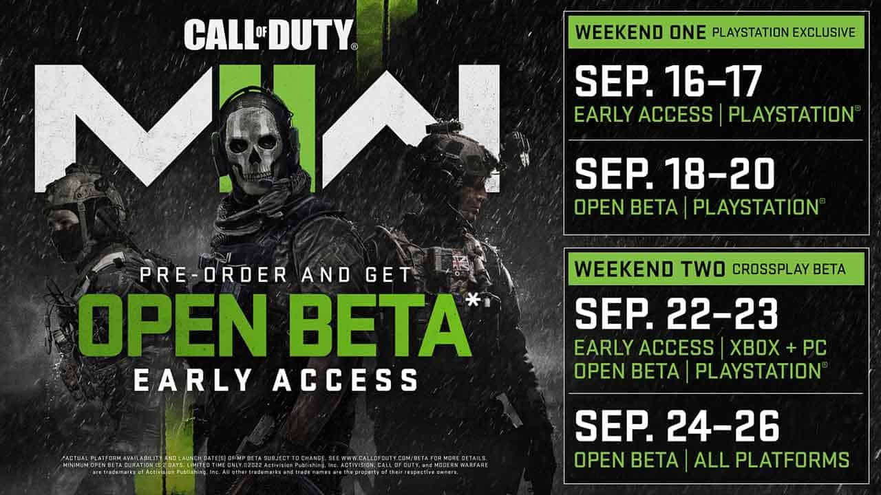 Call of Duty Modern Warfare 2 Beta Start Time, Dates, & Details WePC