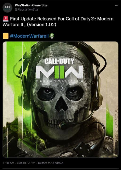 COD MW2 - Update (v1.2.211) file - Call of Duty: Modern Warfare 2